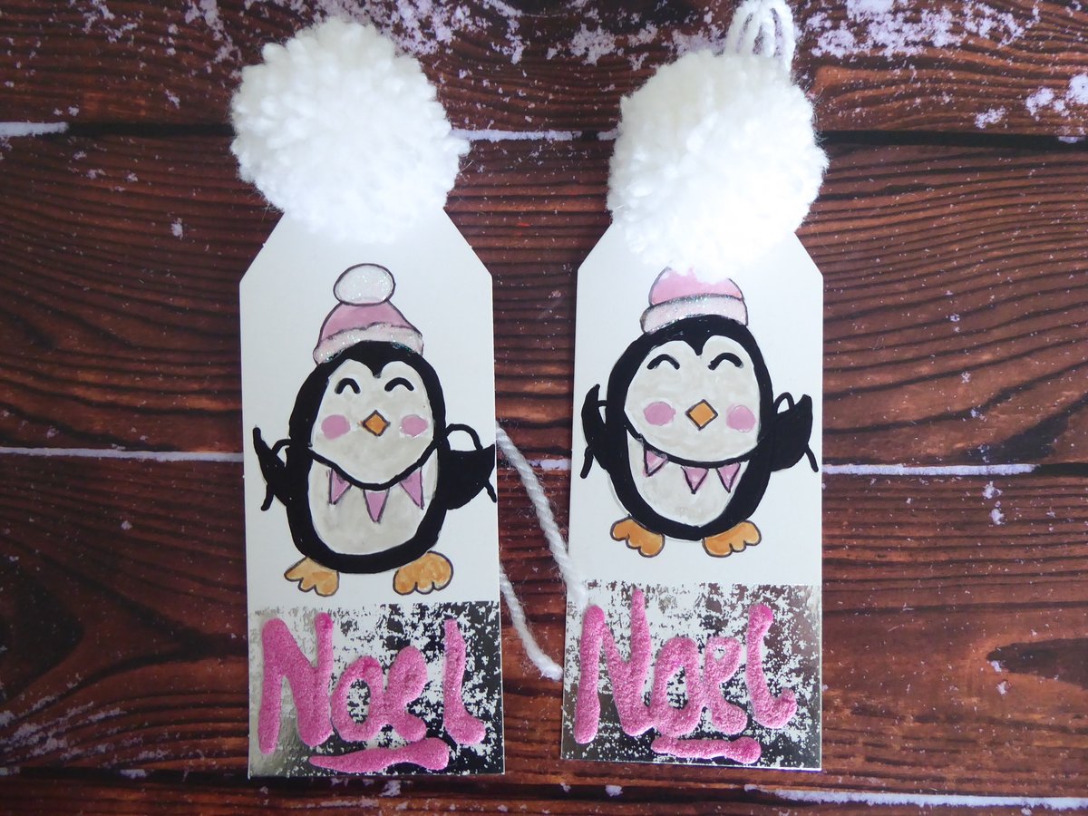 Hand painted Penguin Gift Tags